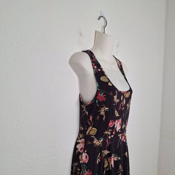 Free People Floral Skater Dress Sz S Mini Birds Whimsigoth Fairy Bohemian VTG - Picture 4 of 16